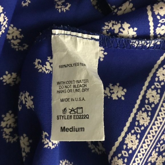 Emetla Blue and White Floral Tank Dress Medium - Picture 8 of 8